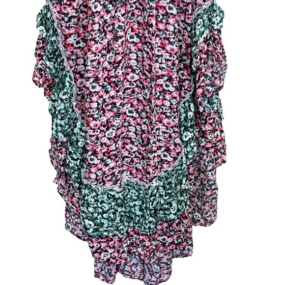 Free People Floral Maxi Smocked Cross Open Back Dress Large NEW - Picture 8 of 12